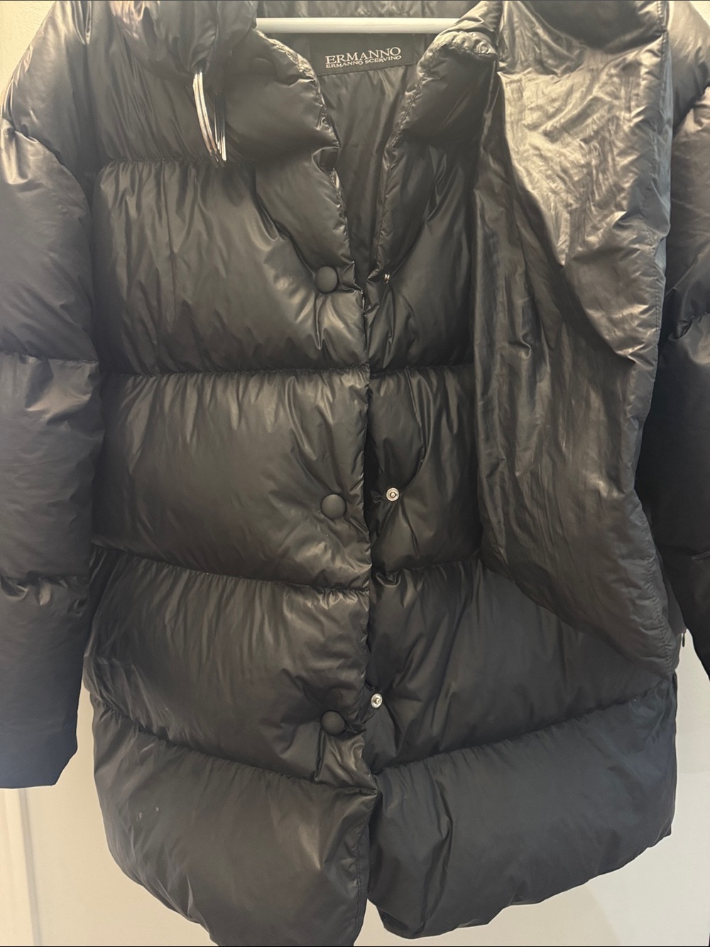 Ermanno Scervino Black Kids Puffer Coat with Heart Patch - Picture 12 of 12